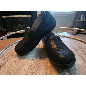 Alegria KEL -597 Womens 36 /5.5Black Leather Plaid Pattern Nonslip Comfort Shoes
